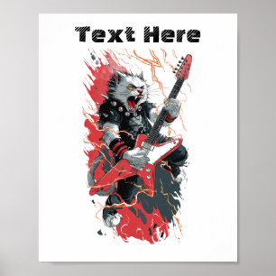 Poster Gato Rockstar