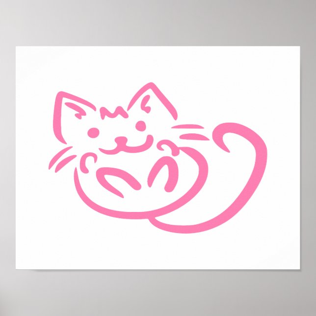 Poster Gato Rosa Gelado (Frente)