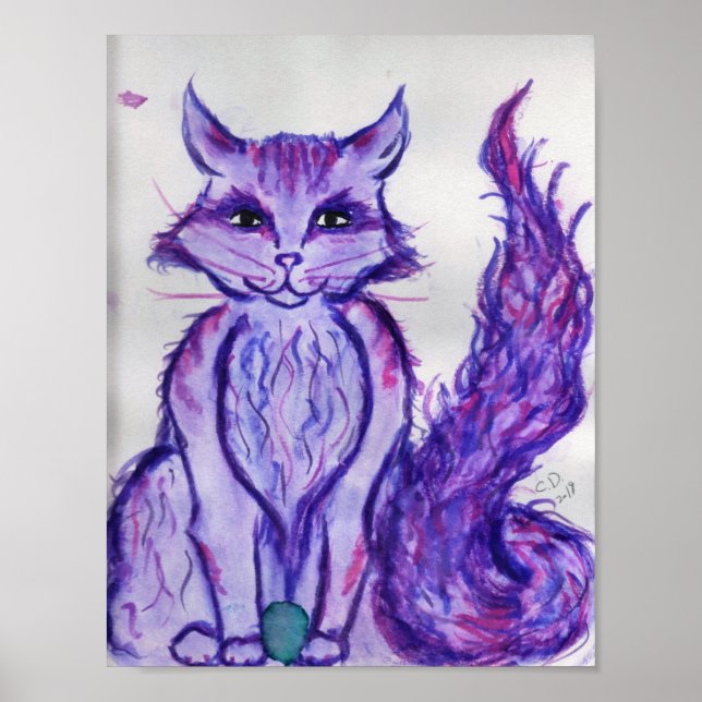 Poster gato roxo (Frente)