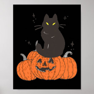 Poster Gato Sapatinho Do Halloween Com Abóbora