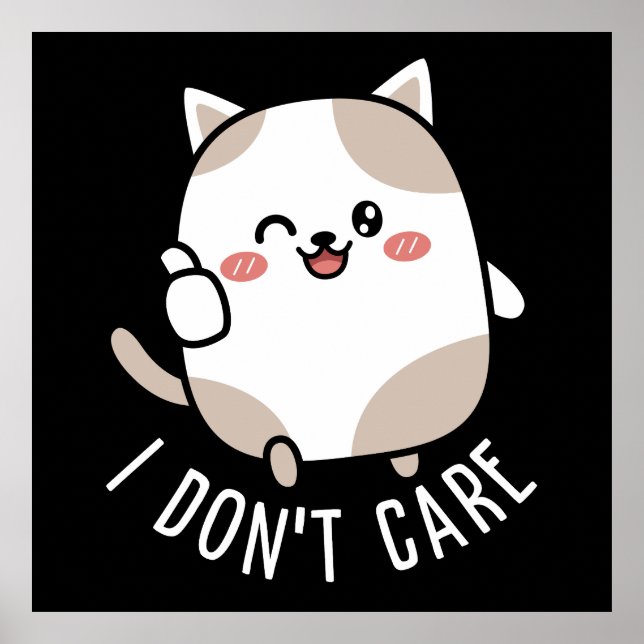 Poster Gato Sarcástico Engraçado Dita Para Cima (Frente)