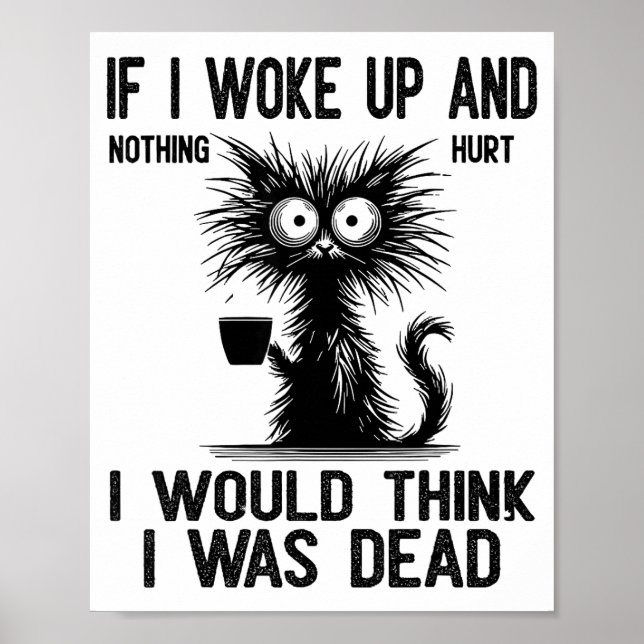 Poster Gato Se Eu Acordasse E Nada Doesse Eu Pensaria Que (Frente)