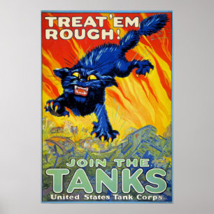 Póster Gato Selvagem de Recrutamento Militar de Guerra Vi