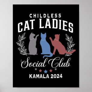 Poster Gato Senhoras Para A Eleição De Kamala Harris 2024