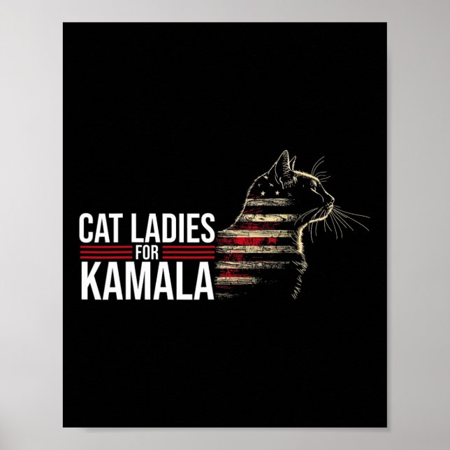 Poster Gato Senhoras Para Kamala (Frente)