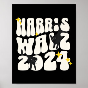 Poster Gato Senhoras Para Kamala Funny Cat 2024 President