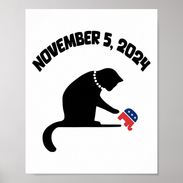 Poster Gato Senhoras Para Kamala Harris (Frente)