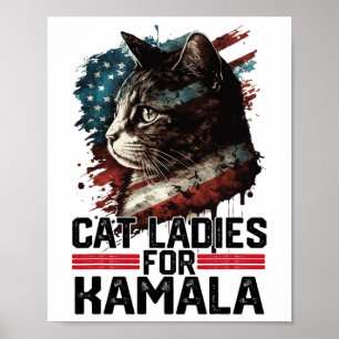 Poster Gato Senhoras Para Kamala Harris Gato Engraçado 2