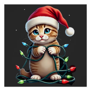 Póster Gato Siamês de Natal com Decote em V (3)