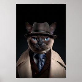 Poster Gato siamês em um terno | Meu Gato de Magosta | Ga