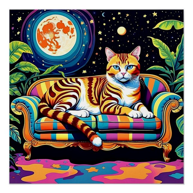 Póster Gato sob as estrelas 2 (Frente)