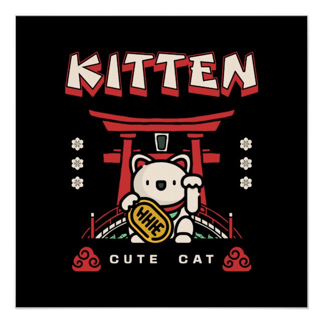 Póster gato sortudo (Frente)