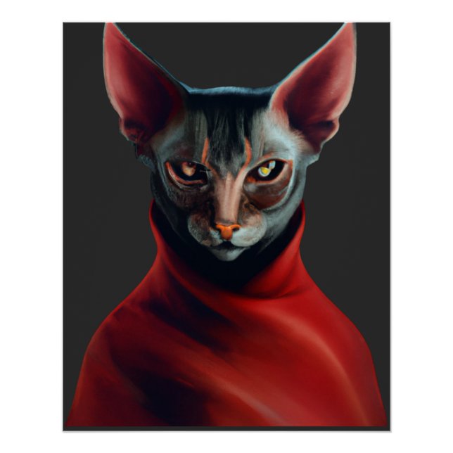 Póster Gato Sphynx- Half Cat, Half Devil, Master Sphynx # (Frente)