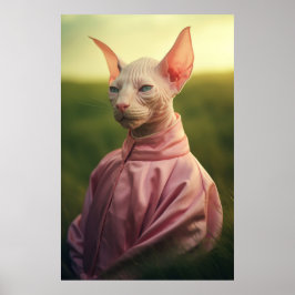 Poster Gato Sphynx Vestido – Arte Vibrante da Natureza