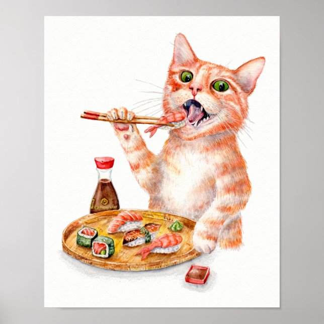 Poster Gato Sushi (Frente)
