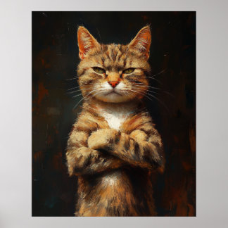 Poster Gato Tabby Confidente Com Atitude