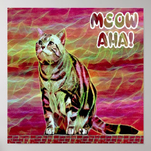 Poster Gato Tabby Prateado