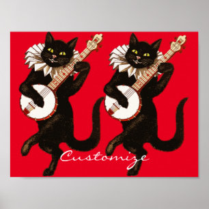 Poster Gato tocando Banjo Thunder_Cove