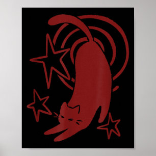 Poster Gato Tomcat Fofo Sonolento dos Anos 90 Y2K se Espr