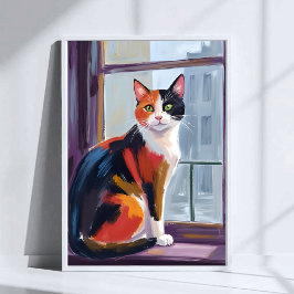Poster Gato Tricolor | Arte de Animal de Estimação em Aqu