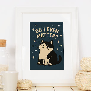 Poster Gato Triste E Giro Kawaii. Eu Mesmo Importo? Citaç