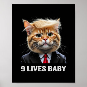 Poster Gato Trump 9 Vidas Por Trump 2024 Vitória Vencedor