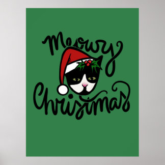 Poster Gato Tuxedo de Natal