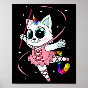 Poster Gato Unicórnio Cati Milho Kittycorn Gatinho Fofo A