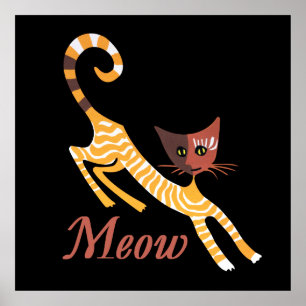 Poster Gato vermelho engraçado