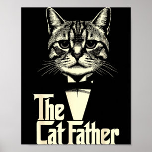 Poster Gato vintage pai vida de pai gato pai feliz dia do
