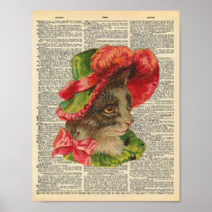 Poster Gato vitoriano de chapéu na página do dicionári