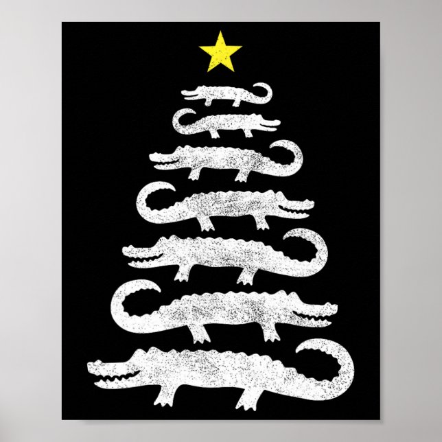 Poster Gator Árvore de Natal Selvagem Alligator Xmas Engr (Frente)