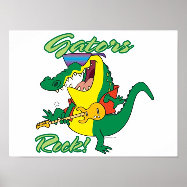Póster gators rock n roll alligator (Frente)