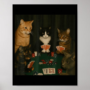 Poster Gatos Antigos Jogando Poker Gato Jogando Carta Jog