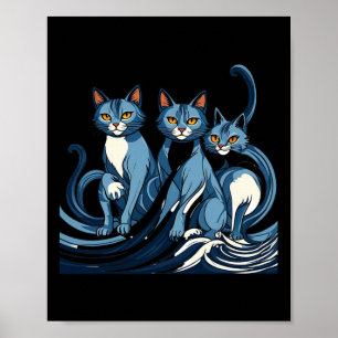 Poster Gatos Azuis Ondam Para Camala Funny Trump Onda Azu