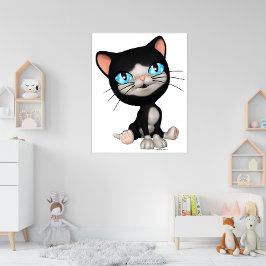 Poster Gatos Bonitos: Gato de Cartoon Grito