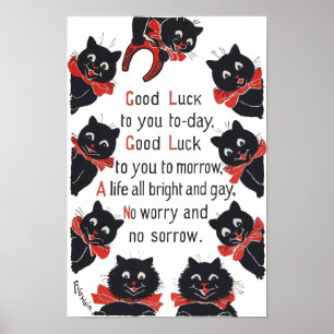Póster Gatos da boa sorte, Louis Wain