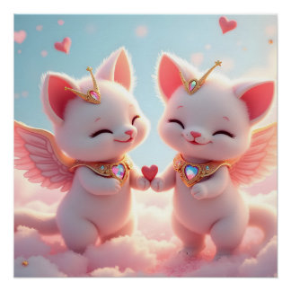 Póster Gatos De Amor