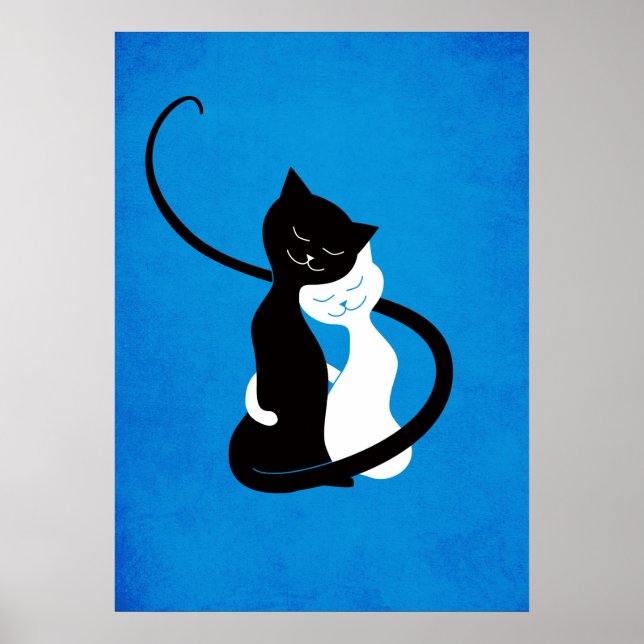 Póster Gatos De Amor Azul (Frente)