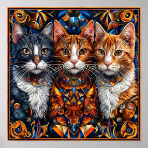 Poster Gatos de cor