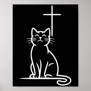 Poster Gatos de estimação cristãos amam Jesus seja feliz