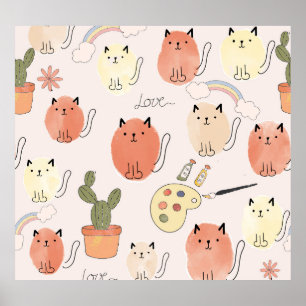 Poster Gatos De Gatinhos-gatinhos: Padrões Animais Bons