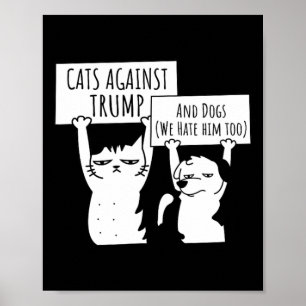 Poster Gatos De Gato E Cães Contra Trump