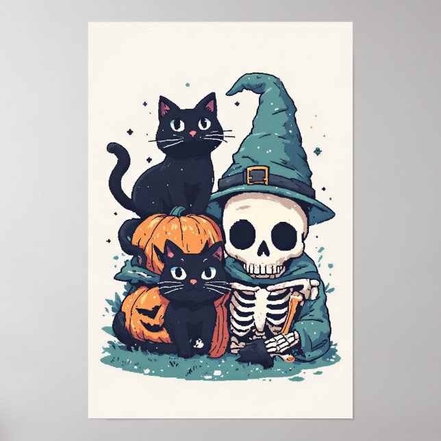 Poster Gatos de Halloween (Frente)