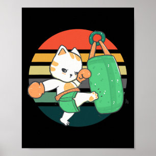 Poster Gatos de Kickboxing Homens Mulheres Crianças