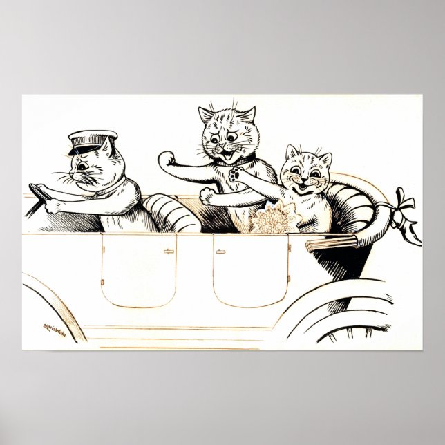 Poster Gatos de Lua de Mel, Louis Wain (Frente)