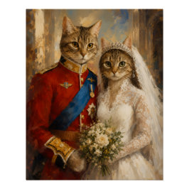 Póster Gatos do Casamento Real do Príncipe William & Cath