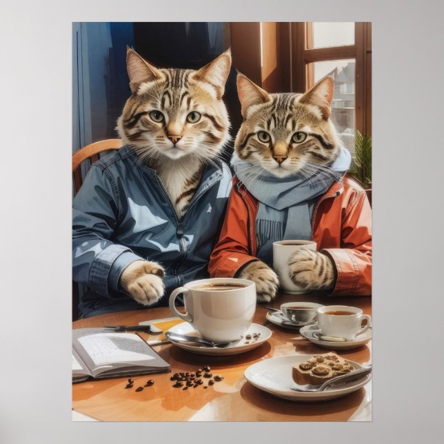 Poster Gatos e Café (Frente)