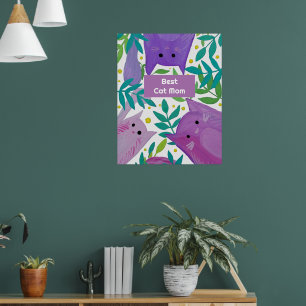 Poster Gatos e galhos Melhor Dia da Mãe de Gato