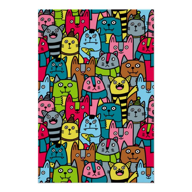 Póster Gatos e gatinhos (Frente)